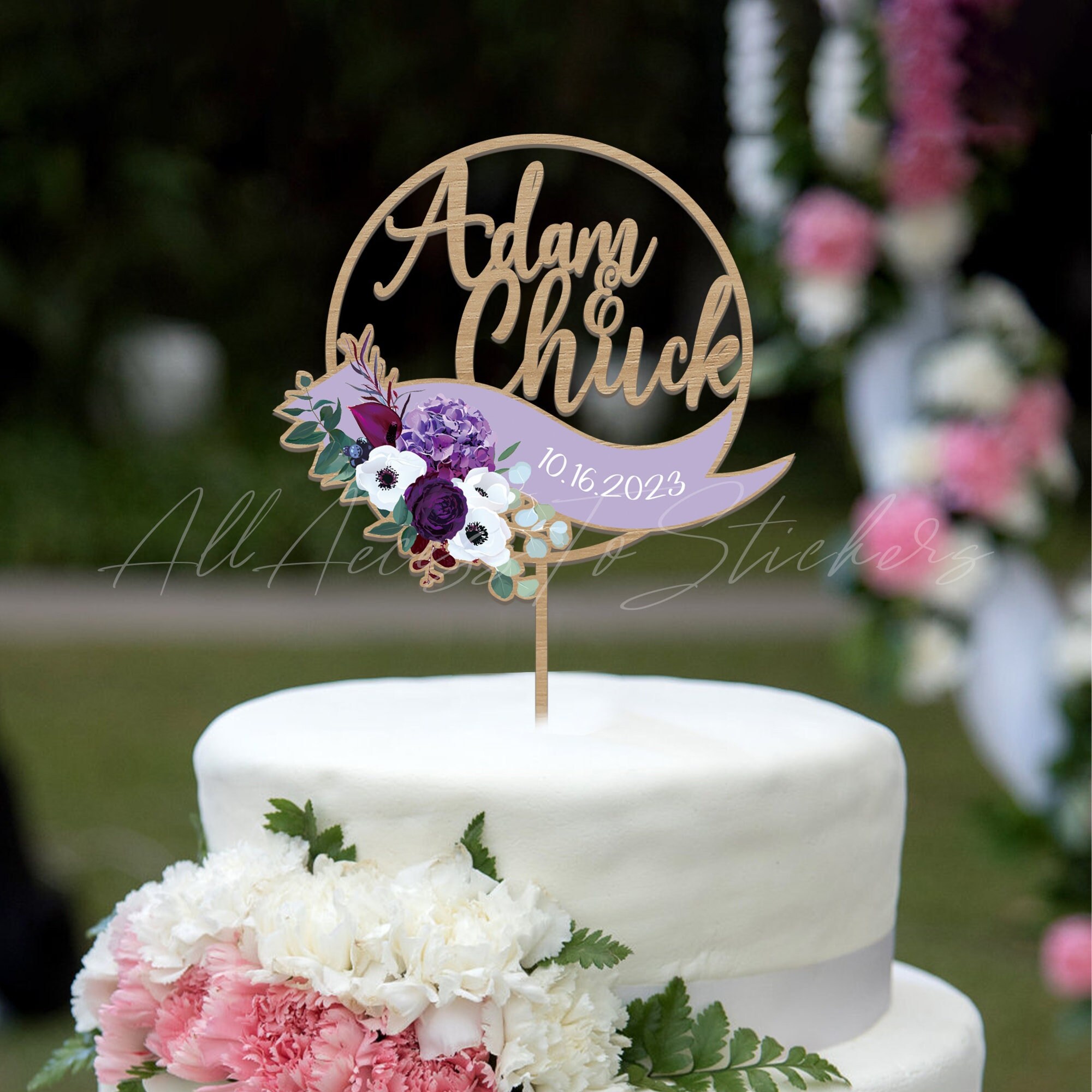 Cake Topper Dessus de gâteau Acrylique Coeur/Mr & Mrs > Mariage Déco Belle  Nuance