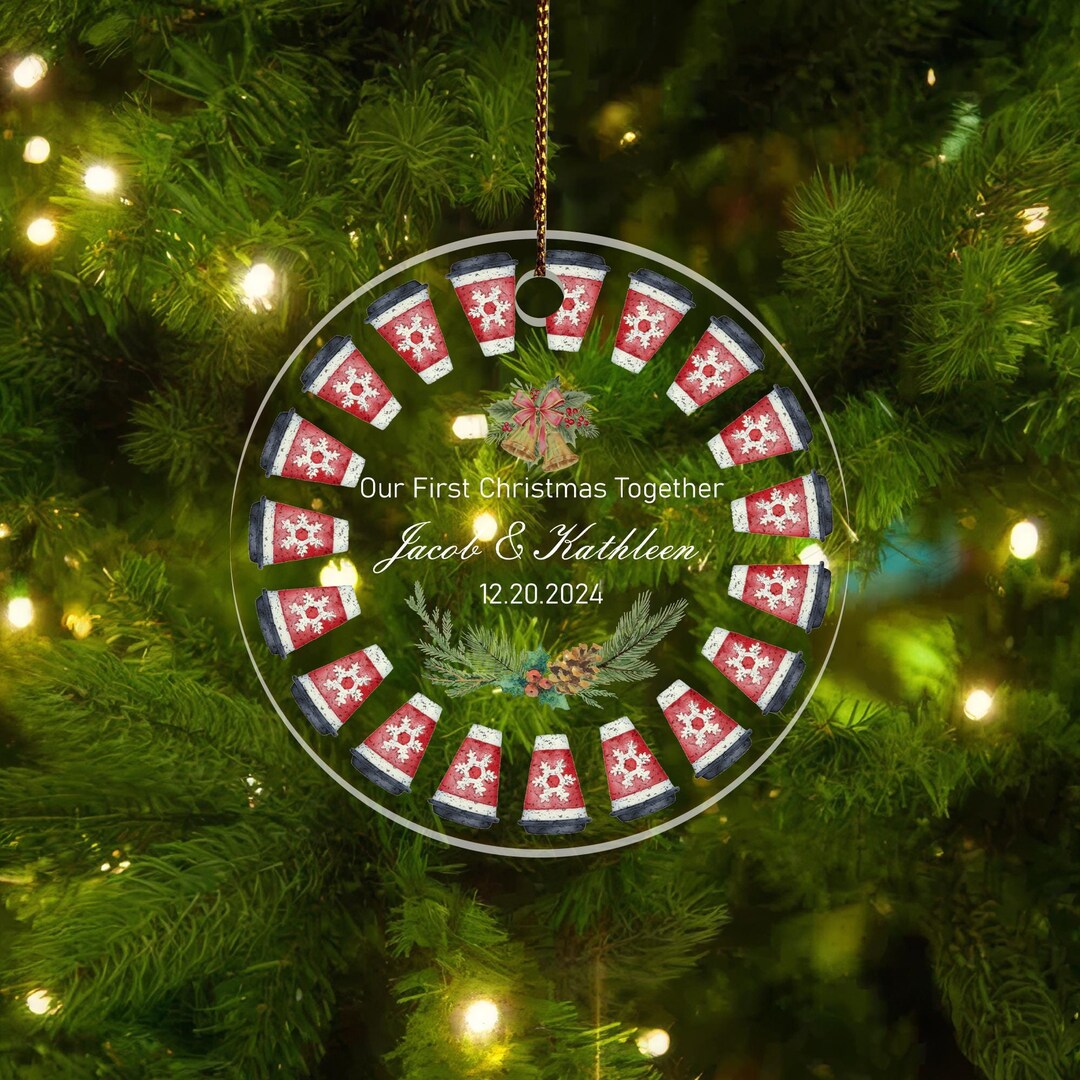 Acrylic Christmas Coffee Cup Wreath Gift, Trending 2025 Christmas