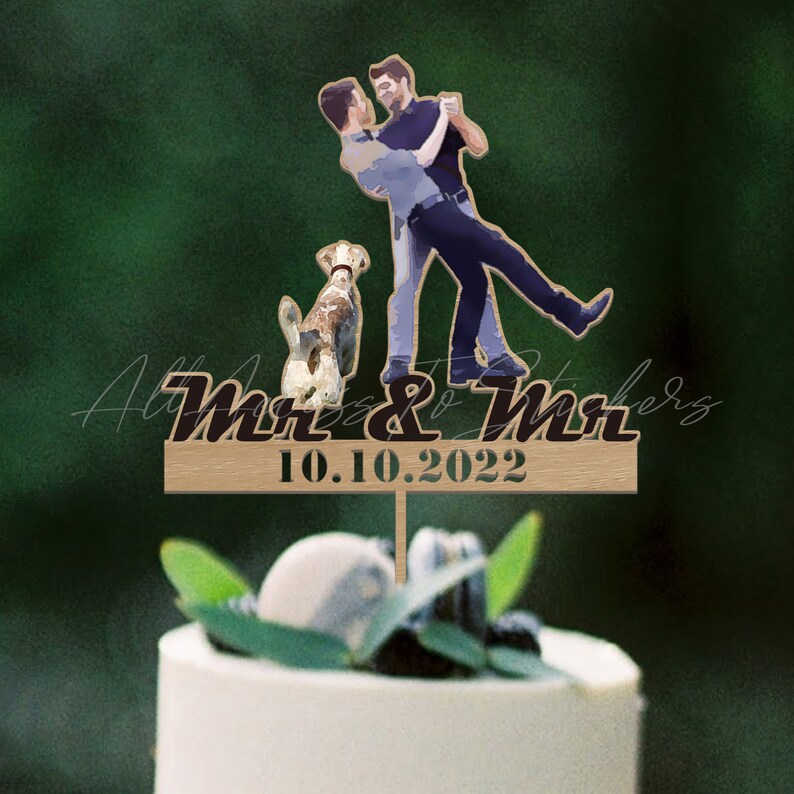LGBT Wedding Cake Topper Gay Wedding Silhouette Cake Topper Etsy