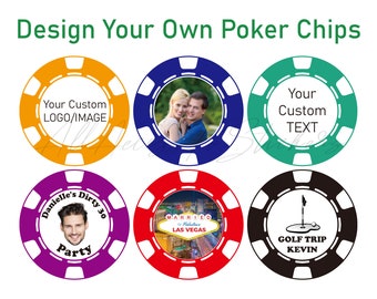 Custom Photo/Image/Text Poker Chips, Wedding Potrait Poker Chips, Branded Poker Set, Poker Player Gifts, Christmas Keepsake