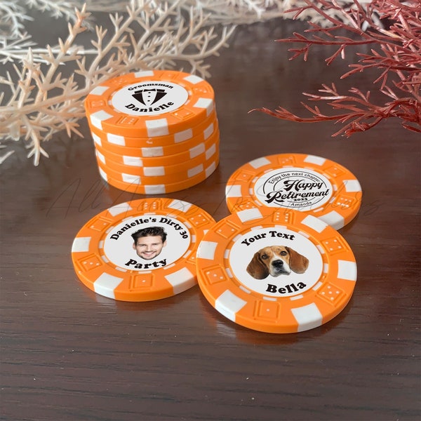 Personalisierter Hochzeits-Casino-Pokerchip, Benutzerdefiniert Ihr Bild oder Text-Pokerchip, Vollfarb-Logo-Pokerchip, Hochzeitsgeschenke, Einzigartiges Geschenk