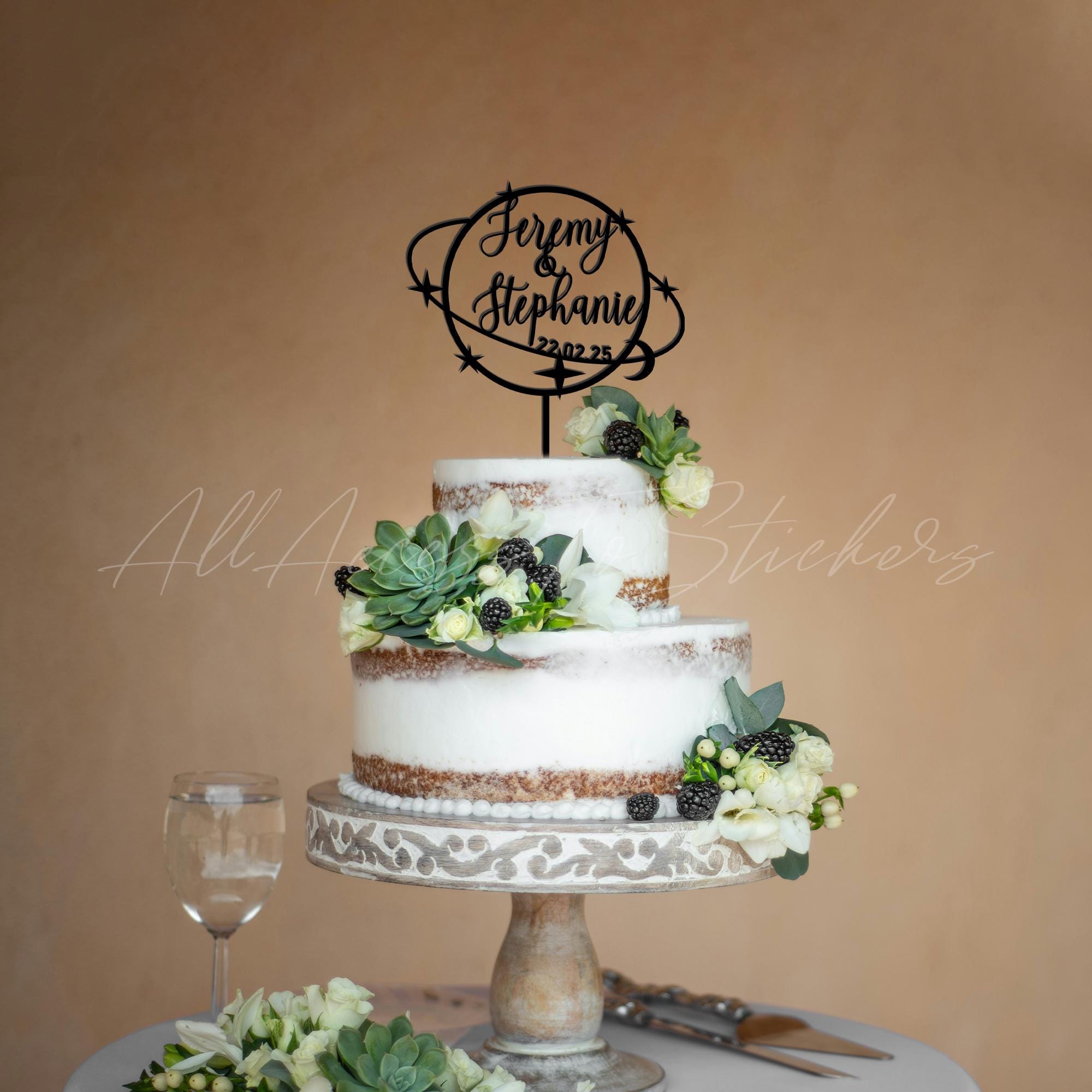 Topper Per Torta Celeste In Acrilico Nero, Scritta Happy Birthday In Heaven, Decorazione Per Compleanno E Funerale - 3