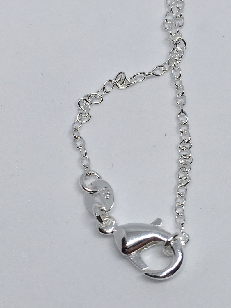 Mother of Pearl Vintage Sterling Silver 925 Oval Drop Beautiful Pendant Necklace