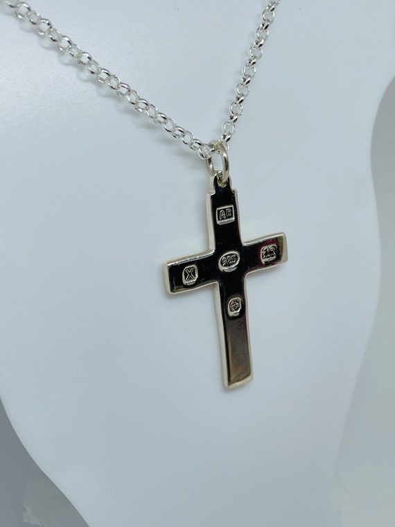 Solid Silver Hallmarked Cross Pendant Necklace - image 5