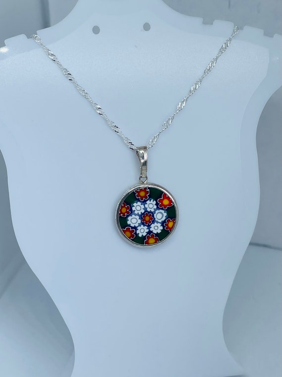 Pendentif Verre De Murano Rare - Pièce Unique Italienne, Occasion, Motif Murrine Veneziane