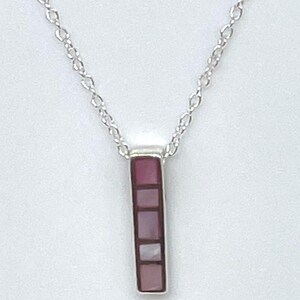 Collana vintage con pendente a goccia in argento sterling e madreperla