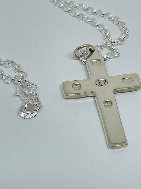 Solid Silver Hallmarked Cross Pendant Necklace - image 7