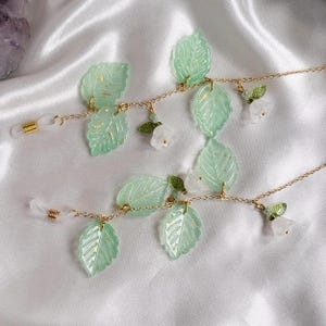 fairy glasses chain, leaf jewellery, sunglasses holder, cottagecore gift ideas, fairycore gifts for her, Birthday gift for teen, Christmas