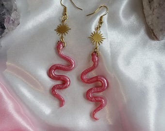 snake earrings dangle, gothic jewellery, pastel goth accessories, witch gift for women, Birthday gift for her, gothic gift ideas