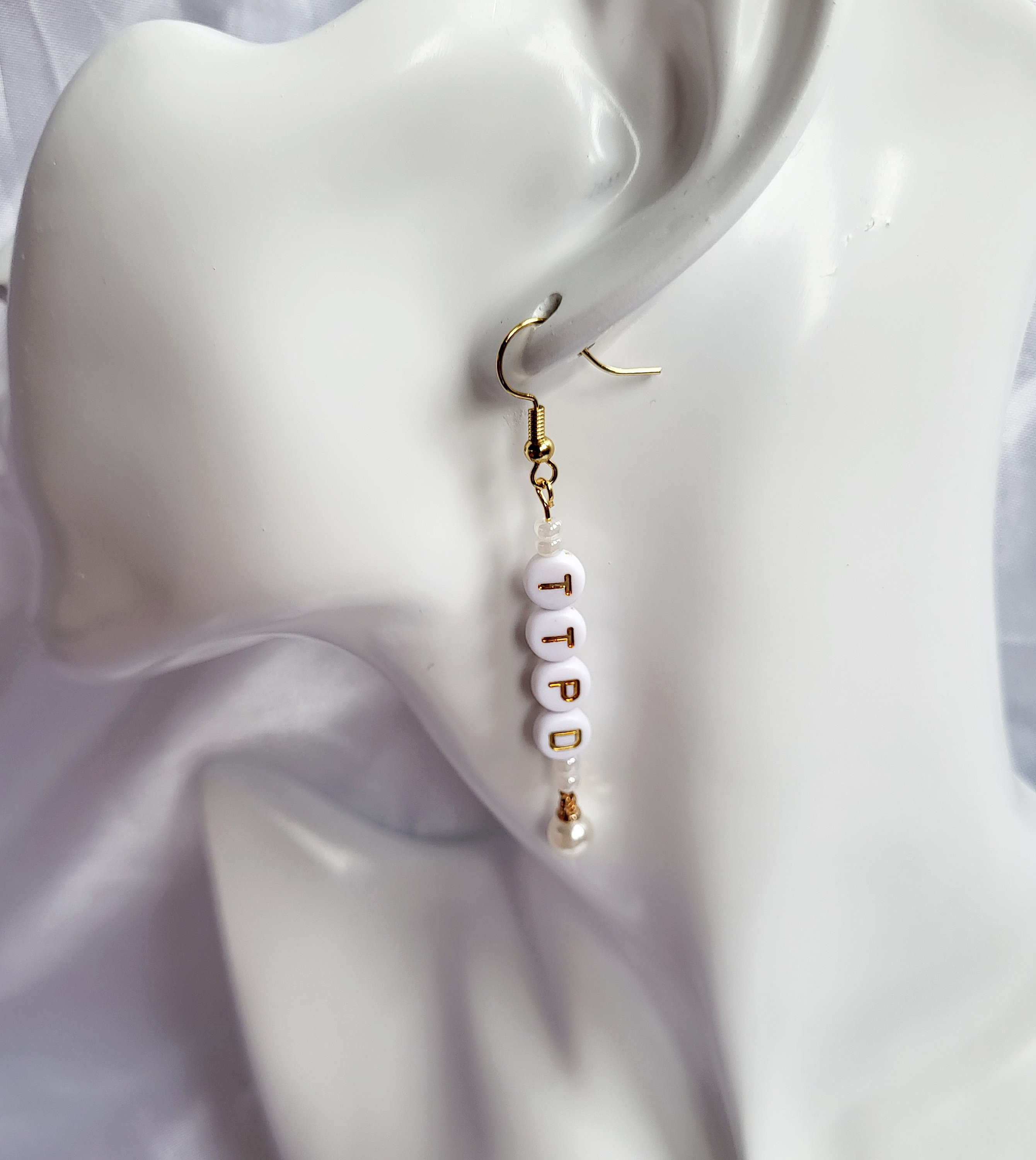 Tortured Poets Merch, TTPD Earrings, Gold Beaded Jewellery