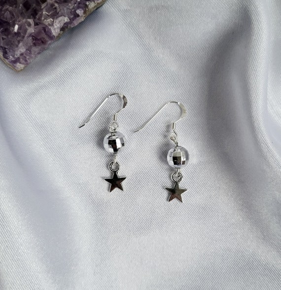 Folklore earrings, Star accessory, Mirrorball jewellery, Disco ball jewellery, Disco outfit, Birthday gift for her, gift for Swiftie