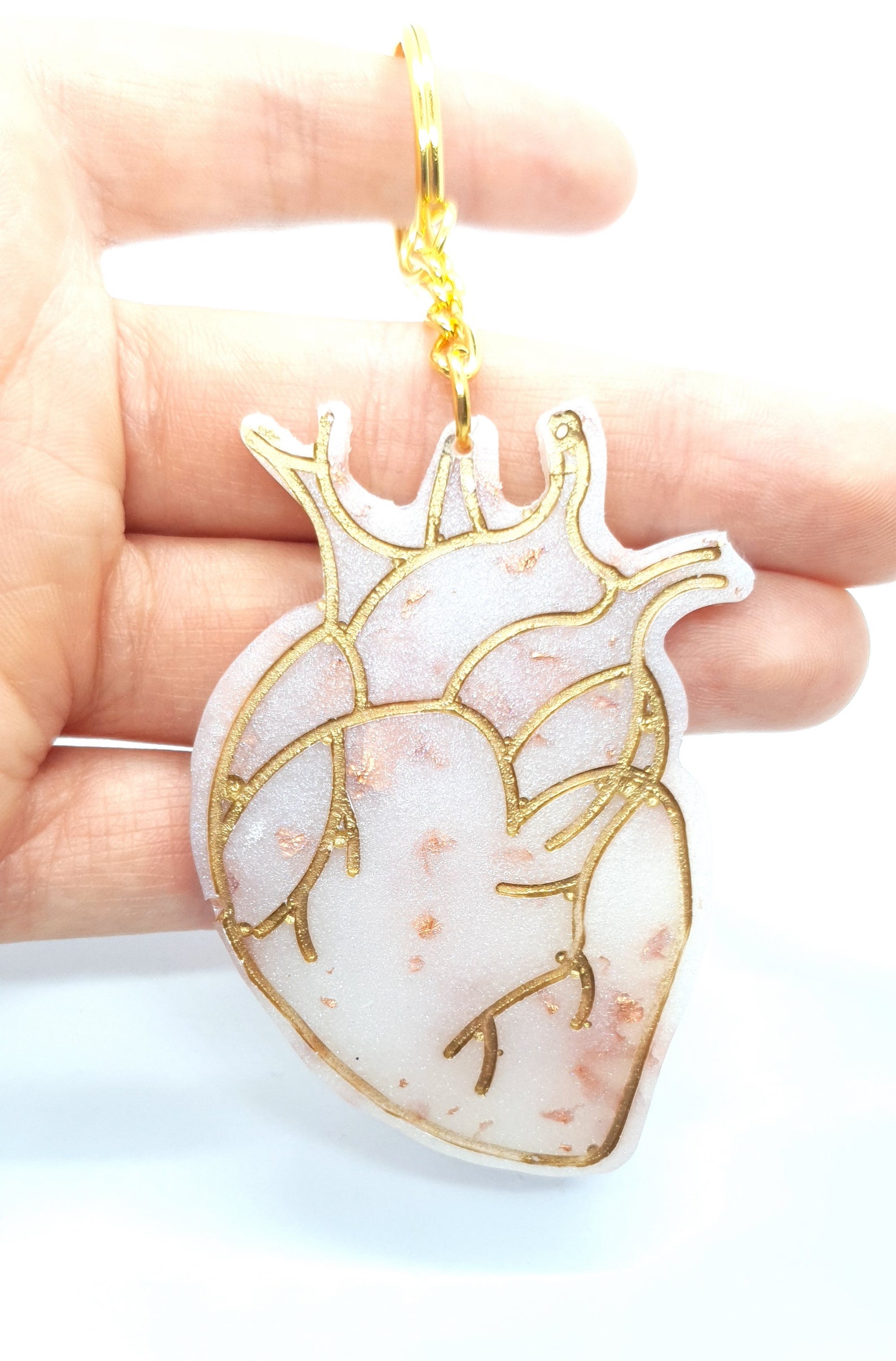 Resin Anatomical heart keychain quirky keychain anatomy Etsy
