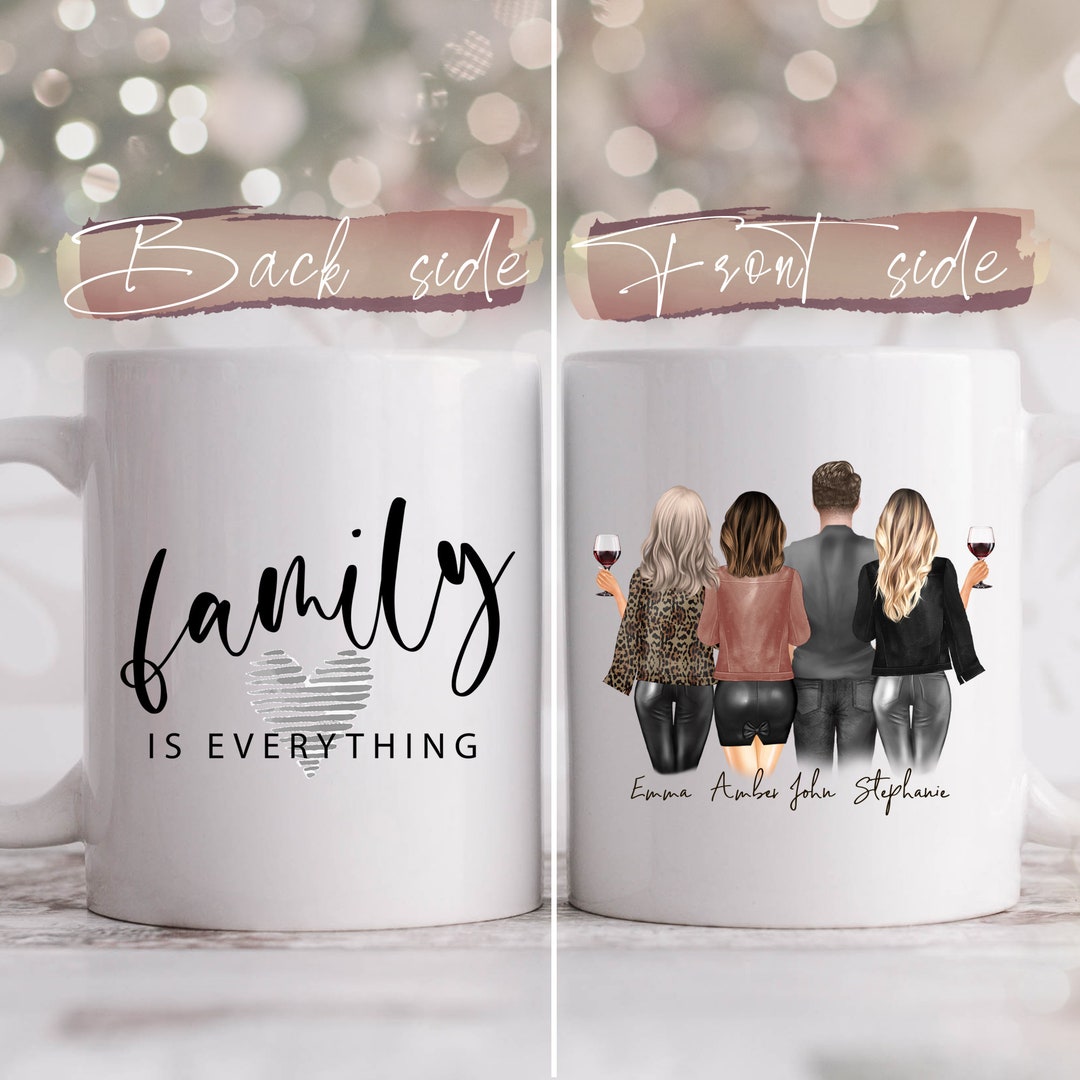 Personalized Family Mug Family Portrait Mug With Family Illustration ...