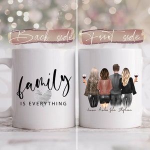 Personalized Family mug Family Portrait Mug with Family illustration Custom Family mug Brothers Sisters Siblings Family Gift Family Drawing