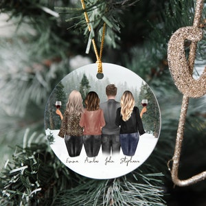 Family Ornament | Family Christmas gift | Brothers and Sisters facing away | Siblings in the snowy landscape | Forest Vibes | Snow