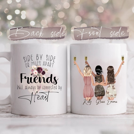  Custom Best Friend Mugs for Women, Choose Name Personalized  Friendship Coffee Mug for Bestie BFF, Galantine's Day Gift, Long Distance  Friendship, Birthday Gifts 11oz mug : Home & Kitchen