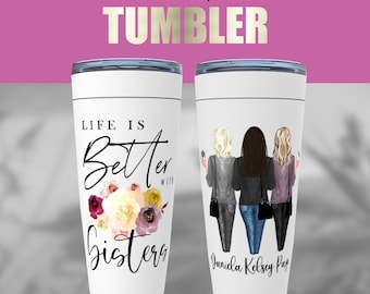 Soul Sisters Custom Tumbler | Besties Design | 3 Besties | Personalized gift | Best Friends | 3 Friends | Personalized Friendship Tumbler