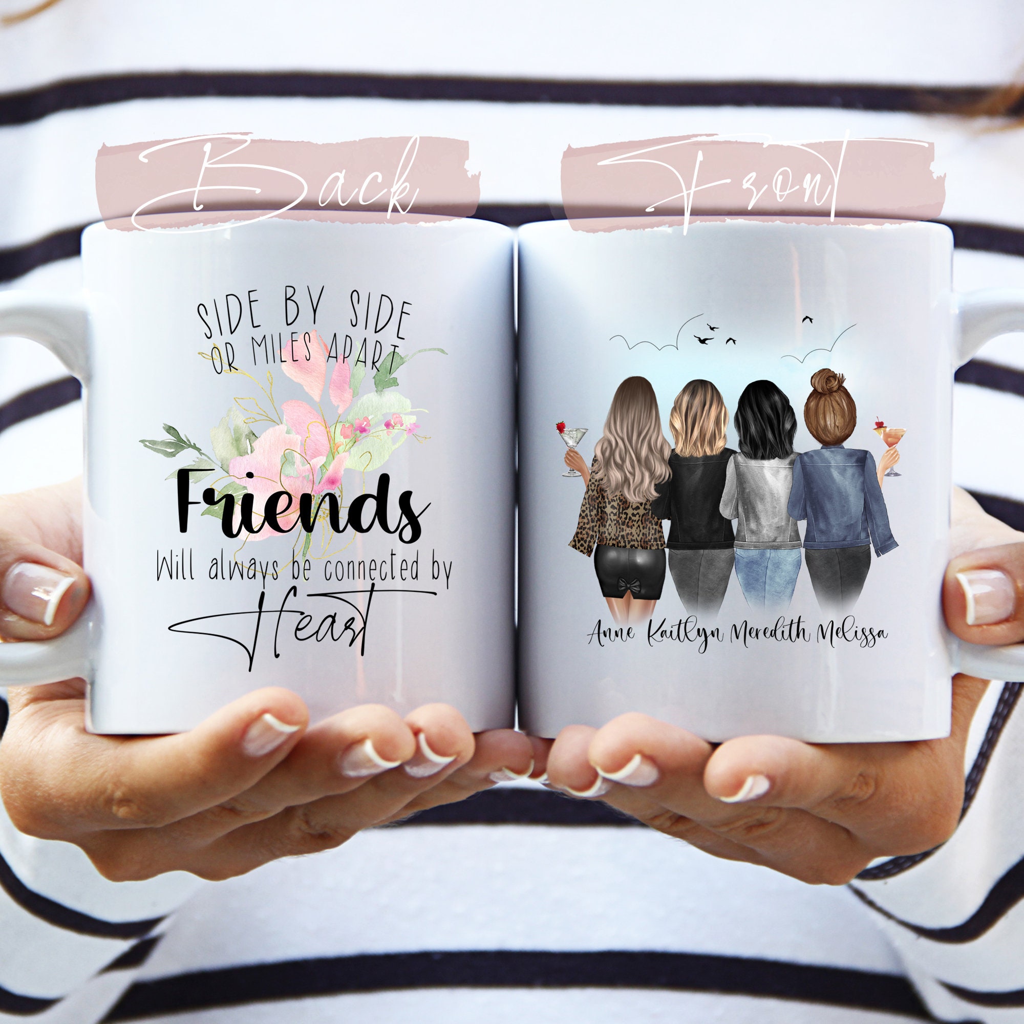 Best Friends Mug 4 4 BFF Gift Besties 4 Girl Personalized 4 Girls