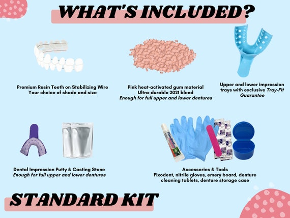 Diy Denture Kit Missing Tooth Replacement Full Denture Etsy