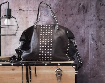 Extra Large Tote Bag Studs Black Leather, Alternative Fashion Bag, Unique Bags Designs, Handmade Handbag, Edgy Leather Purse, Biker Chic Bag - Etsy Extra Large Tote Bag Studs Black Leather, Alternative Fashion Bag, Unique Bags Designs, Handmade Handbag, Edgy Leather Purse, Biker Chic Bag - Etsy