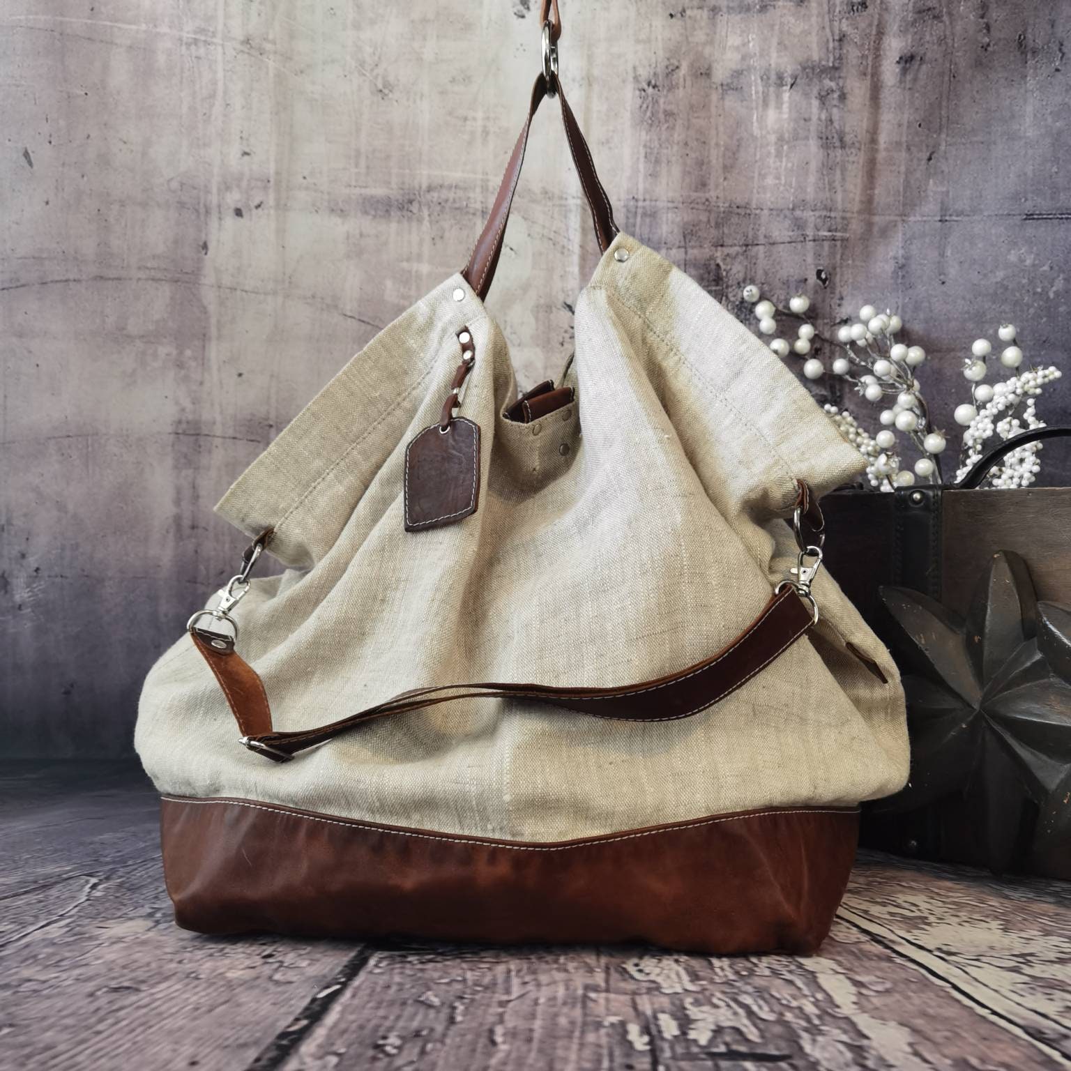 Bolso de lona extra grande y