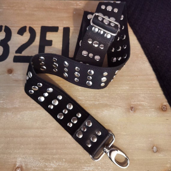 Black Shoulder Strap, Leather Handbag Strap, Studded Strap, Wide Adjustable  Crossbody Strap, Replacement Strap -  Canada