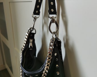rough style bag／black leather Gearpack No. 4 | Vintage Black Leather Crossbody Bag | Ghurka