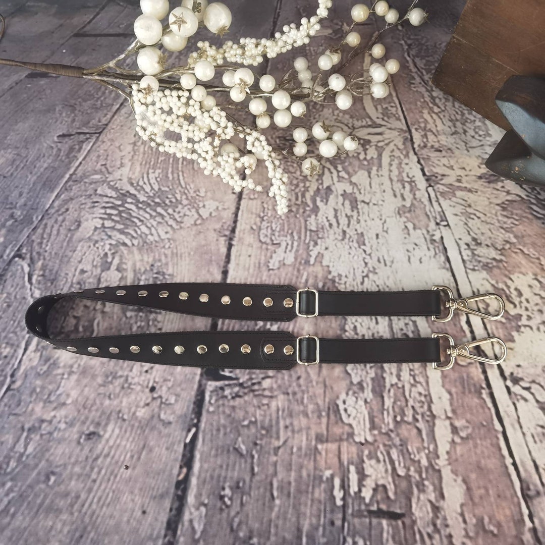Black Handle Straps Studs Leather Straps Studded Shoulder - Etsy
