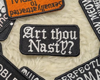 Art thou Nasty 90mm iron on patch