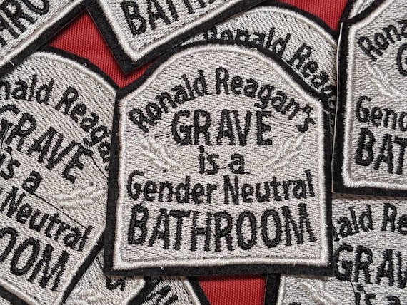 Ronald Reagan's Grave is a Gender Neutral Bathroom 65mm - Etsy