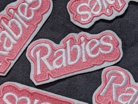 Barbie Rabies 95mm Iron on Patch -  Israel