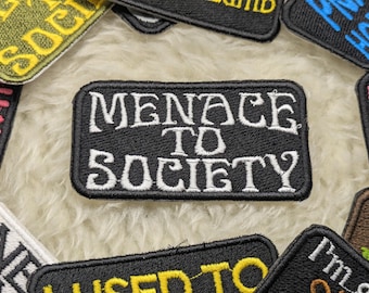 Menace to Society 90mm iron on patch