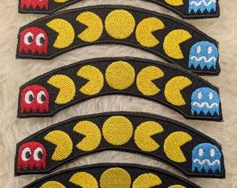 Pac man moon phases iron on patch 135mm