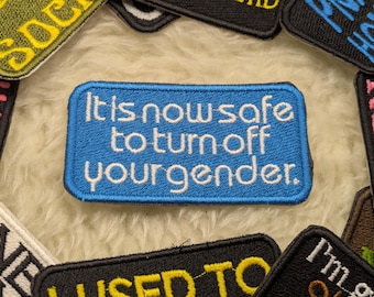 It is now safe to turn off your gender 90mm iron on patch