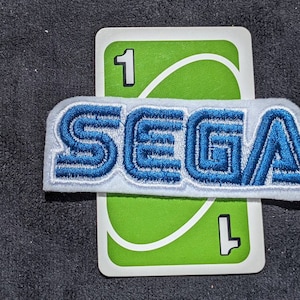 Inofficiell Sega Classic-logotyp 95 mm strykmärke (1) Sonic Blue
