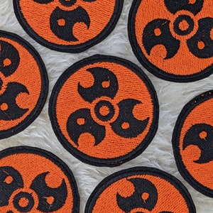 Salmon Run Warning 60mm iron on patch