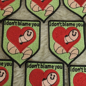 I don't blame you heart worm iron on patch 60mm