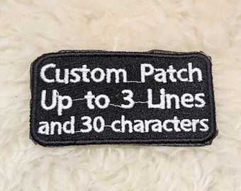 Custom Text 90mm iron on patch