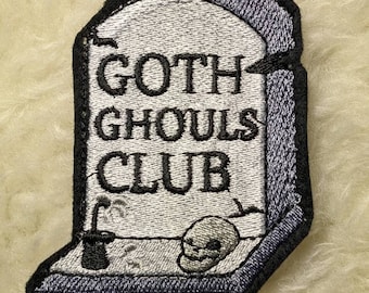 Goth Ghouls Club 80mm iron on patch skate lace patch