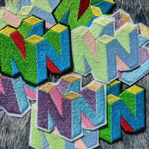 Unofficial N64 logo 60mm iron on patch