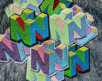 Nintendo N64 logo 60mm iron on patch