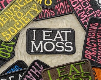 I eat Moss 90mm iron on patch