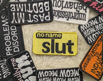 No Name Slut 90mm iron on patch