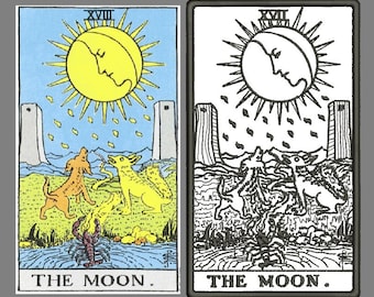 Embroidery Pattern Tarot Cards MOON, Machine Embroidery Design, Instant download, Occult patch