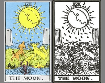 Embroidery Pattern Tarot Cards MOON, Machine Embroidery Design, Instant download, Occult patch