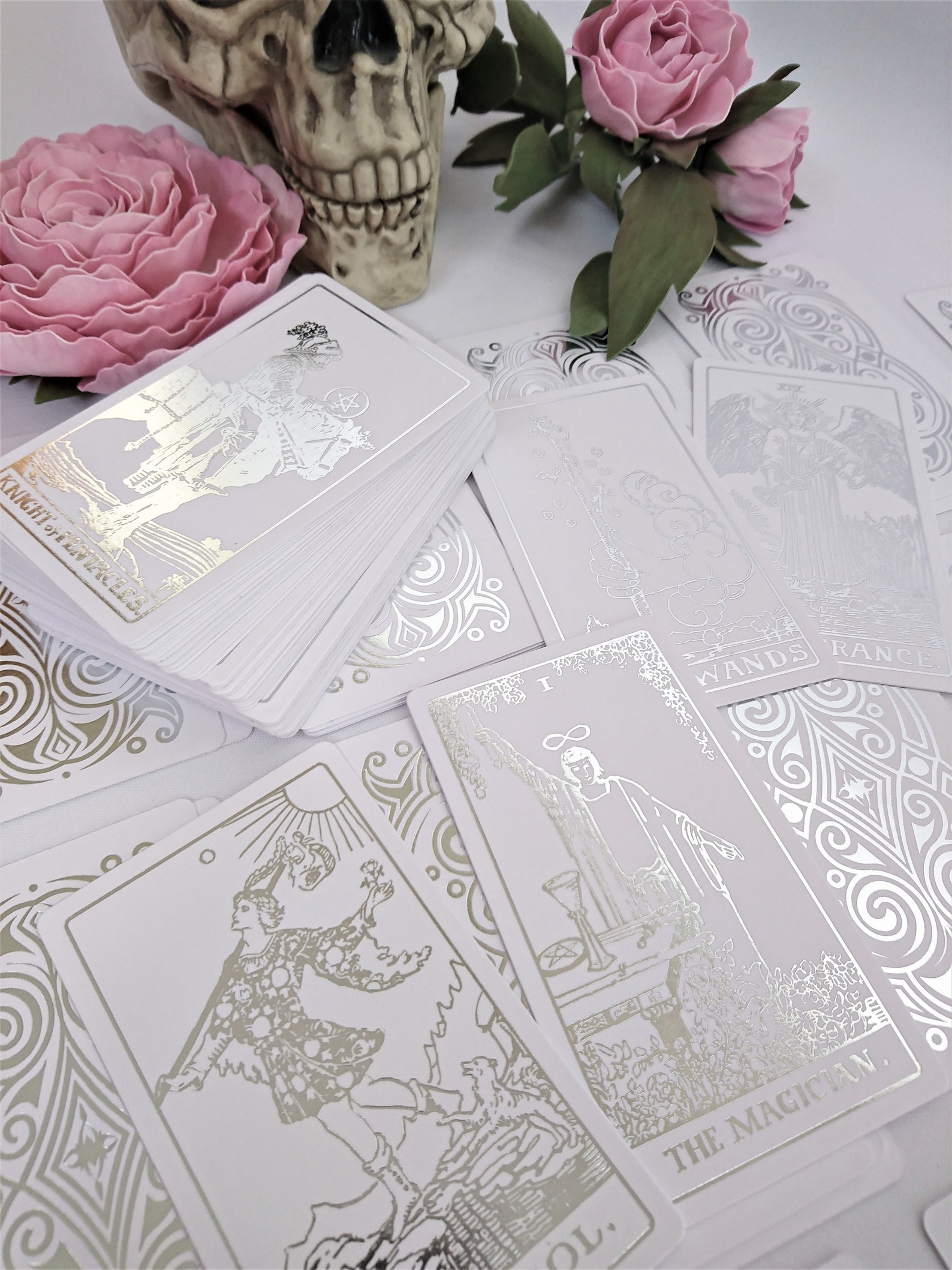 PRE-ORDER March 2021 White Tarot Deck Silver Foil Tarot | Etsy