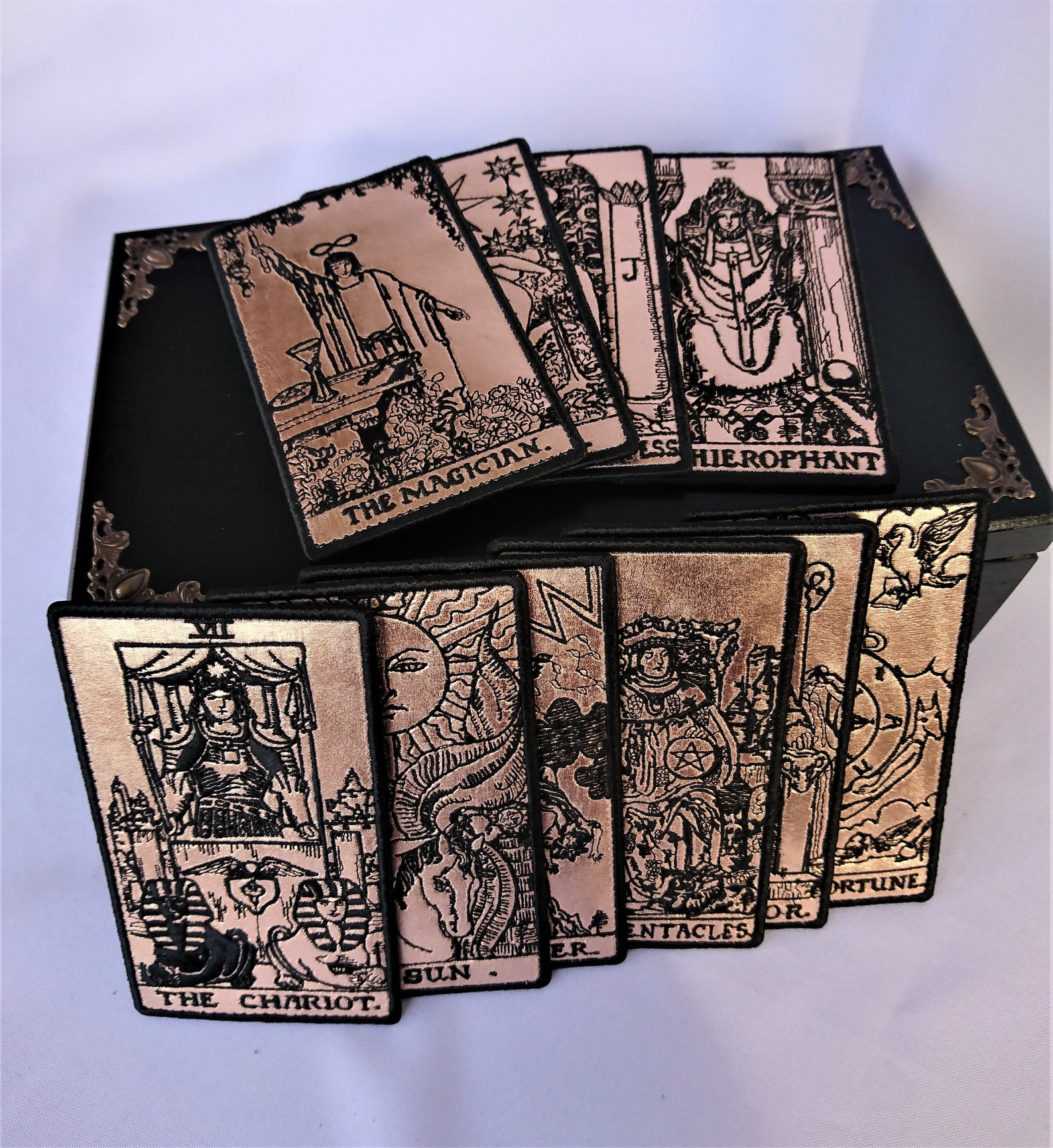 Tarot Deck 78 Pink Gold Embroidered Classic Tarot Rider Etsy