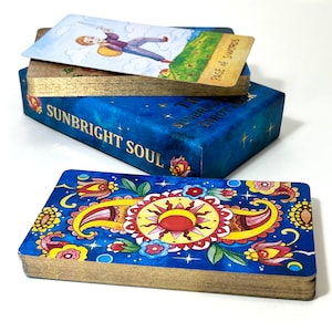 Maglietta esclusiva TarotDeck "TRUE SunbrightSoul" con motivo Paisley Moon, senza cornice, set di divinazione