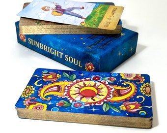 Deck of Tarot Cards Solar Soul, Positive Tarot, Children's Tarot, Fairy Tale Tarot Deck Paisley Shirt, Frameless, divination set
