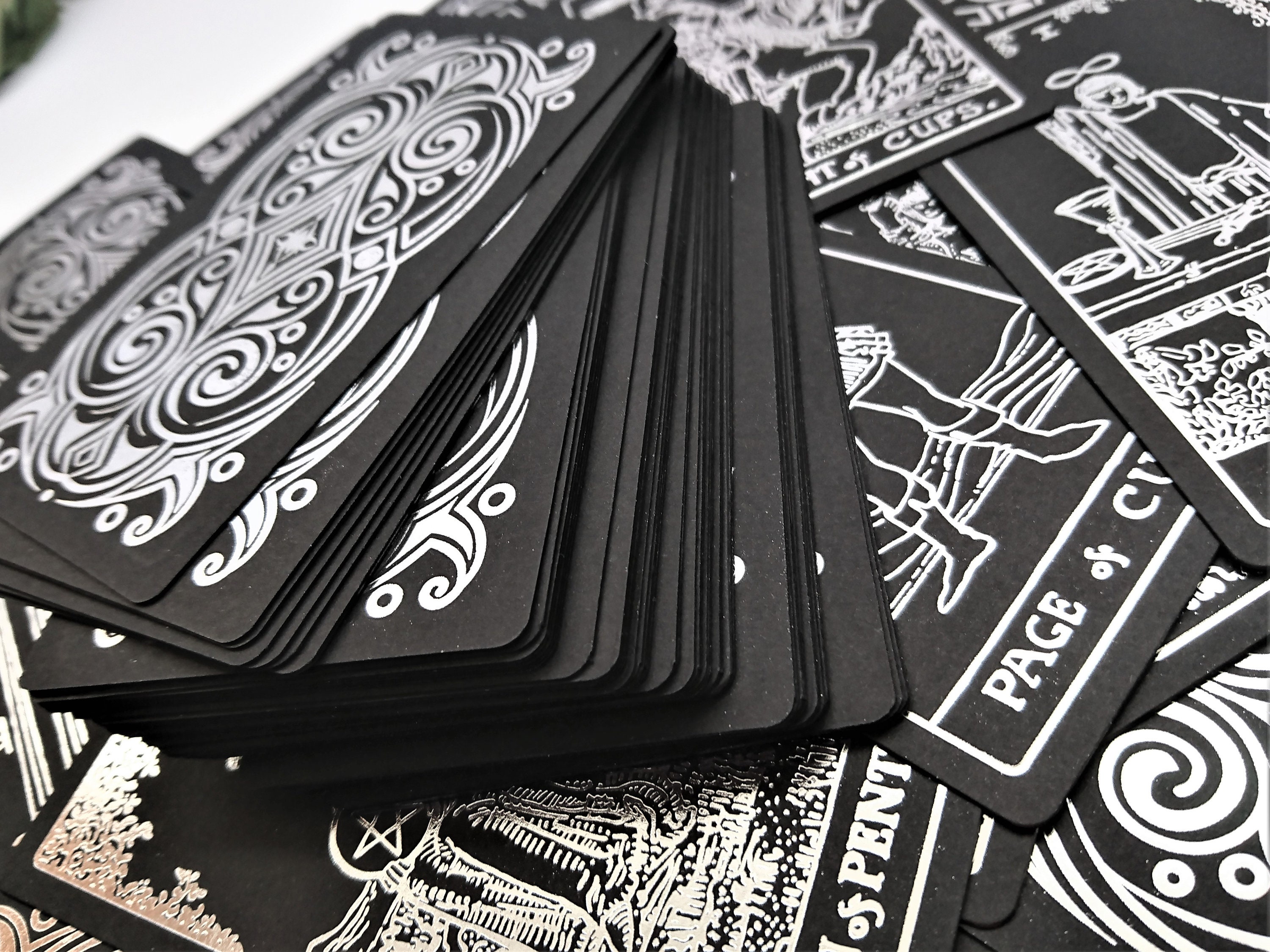 Tarot Black Deck Silver Foil Tarot Rider Waite tarot card Etsy